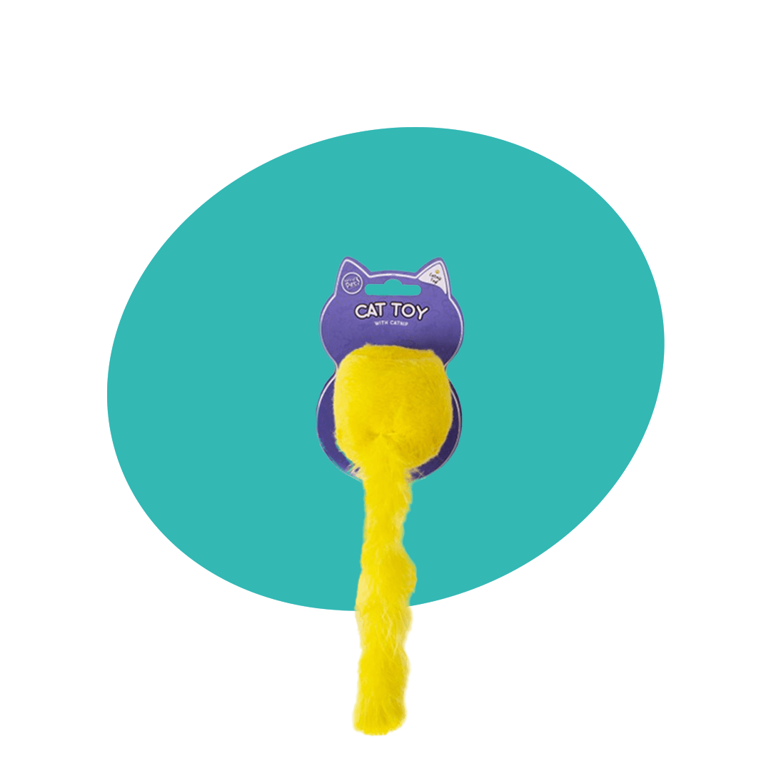 Plush Cat Toy With Feather Tail & Catnip